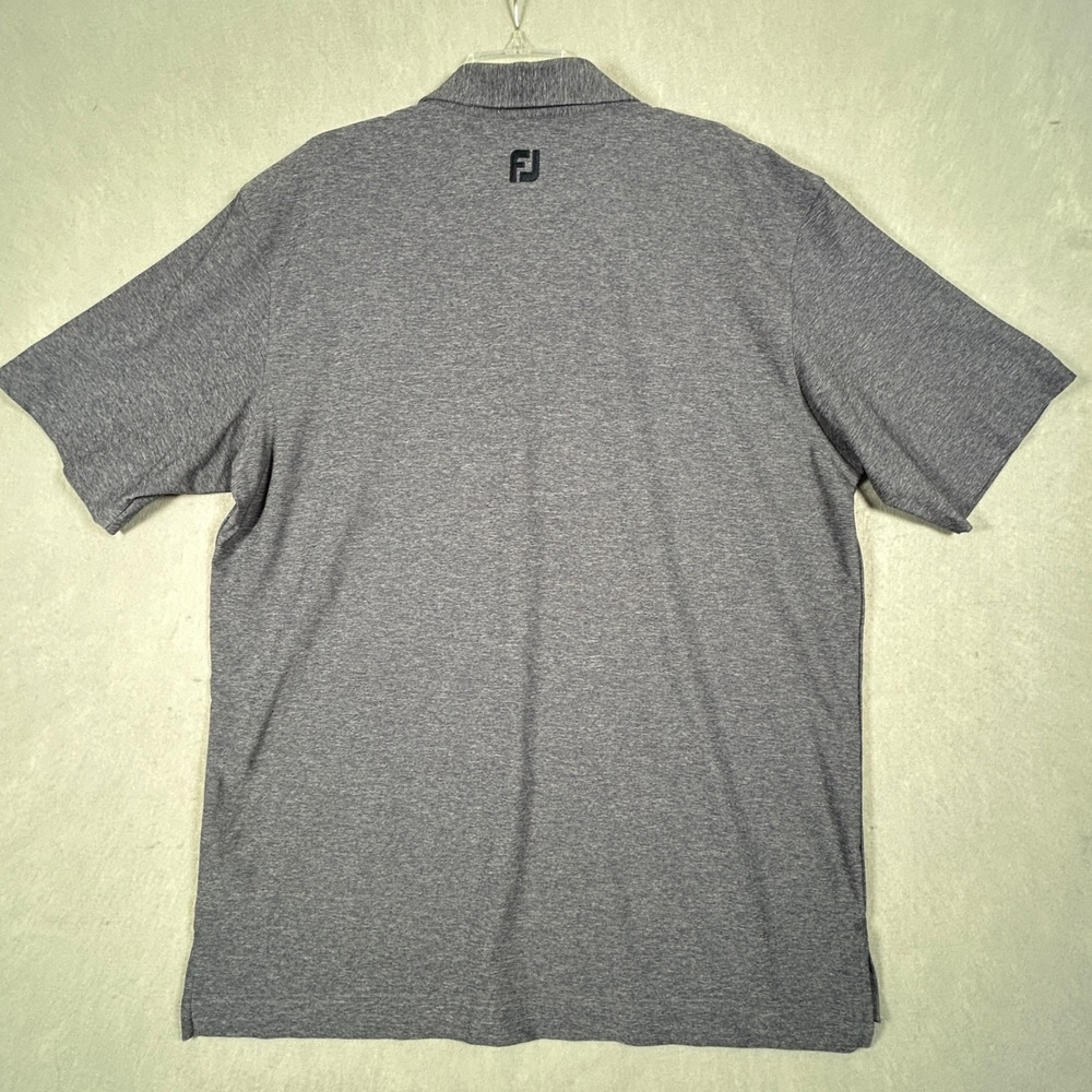 FootJoy Polo Shirt Mens XL Blue Heathered Short Sleeve Golf Athletic Logo - Picture 7 of 9